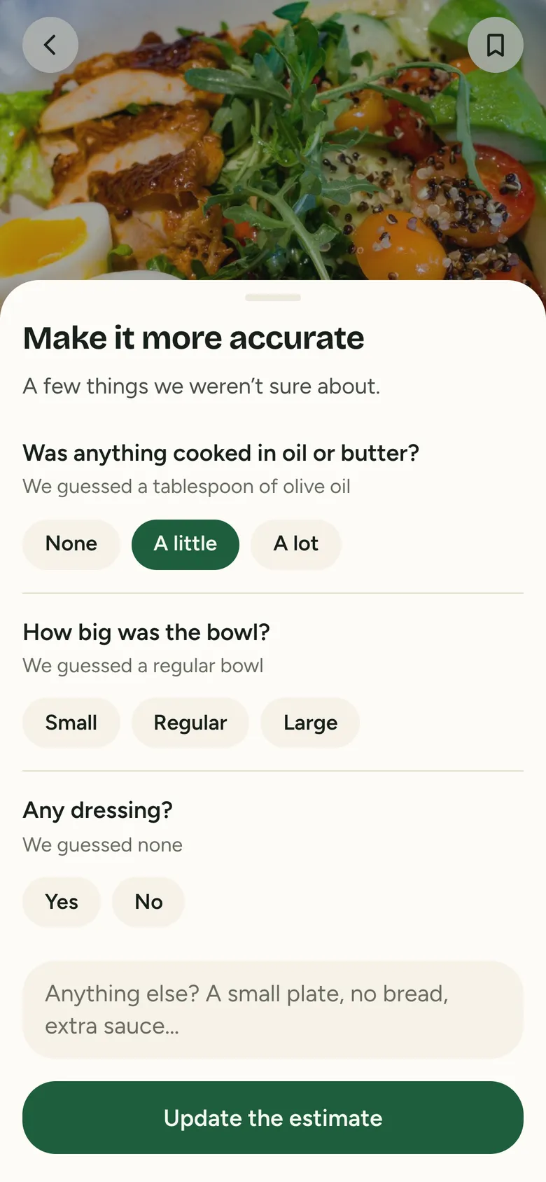 Making an estimate more accurate by answering what it guessed